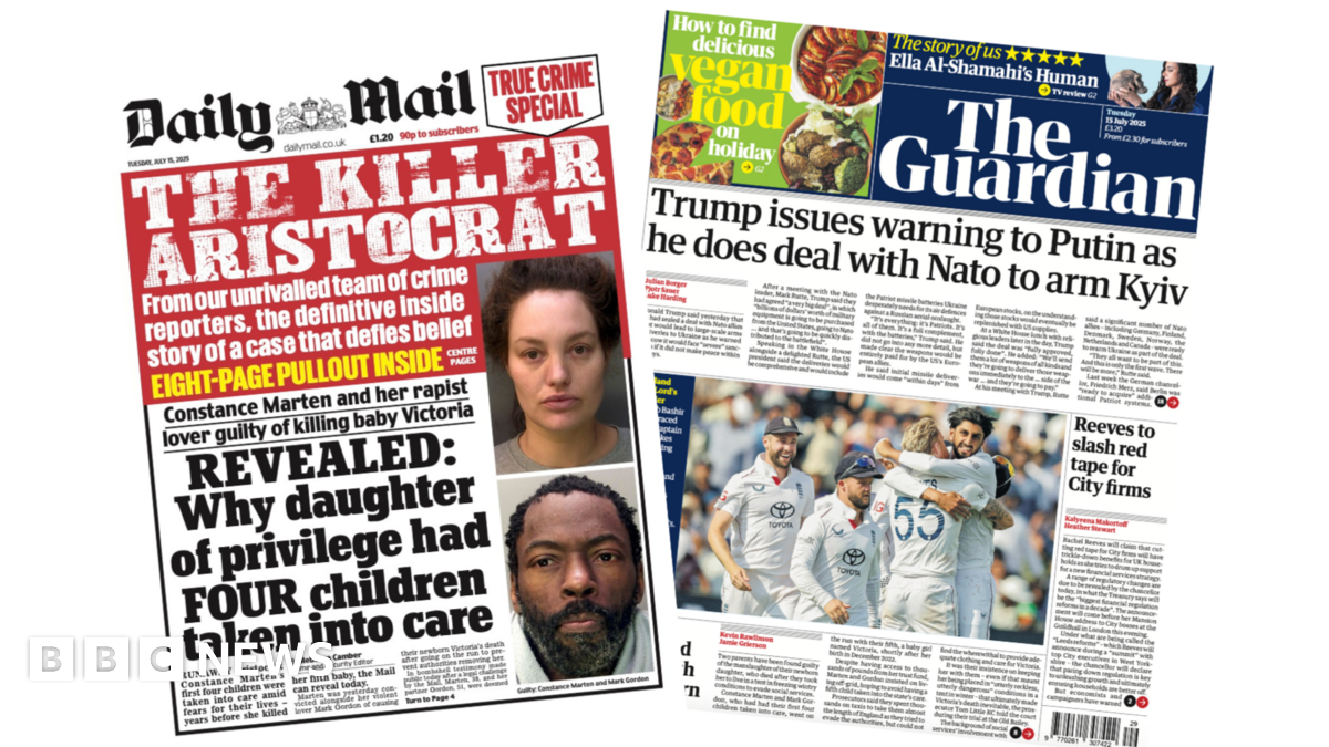 Aristocrat Murder Case And Trump's Putin Warning Dominate Headlines Aristocrat Murder Case And Trump's Putin Warning Dominate Headlines
