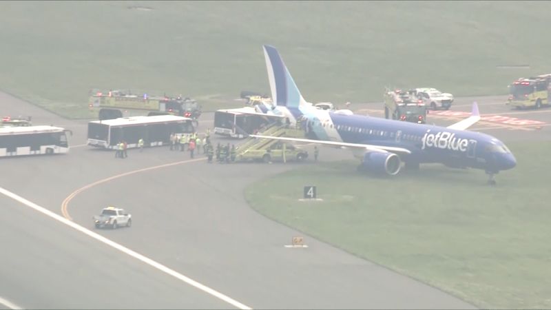 Boston Logan Airport: JetBlue Plane's Runway Excursion, All Passengers Unharmed Boston Logan Airport: JetBlue Plane's Runway Excursion, All Passengers Unharmed