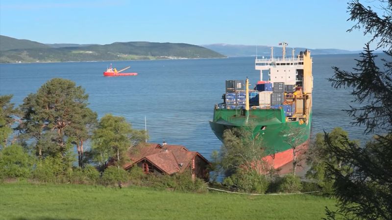 Man's Front Lawn: Unexpected Docking Spot For Container Ship (CNN) Man's Front Lawn: Unexpected Docking Spot For Container Ship (CNN)