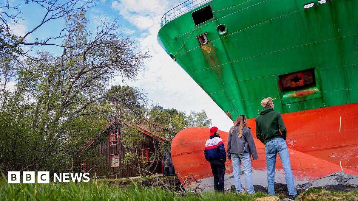 Unbelievable: Container Ship Found In Norwegian Man's Garden Unbelievable: Container Ship Found In Norwegian Man's Garden