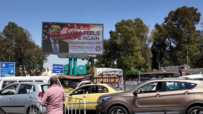 Unexpected Sight: President Trump's Image Dominates Damascus Billboards Unexpected Sight: President Trump's Image Dominates Damascus Billboards